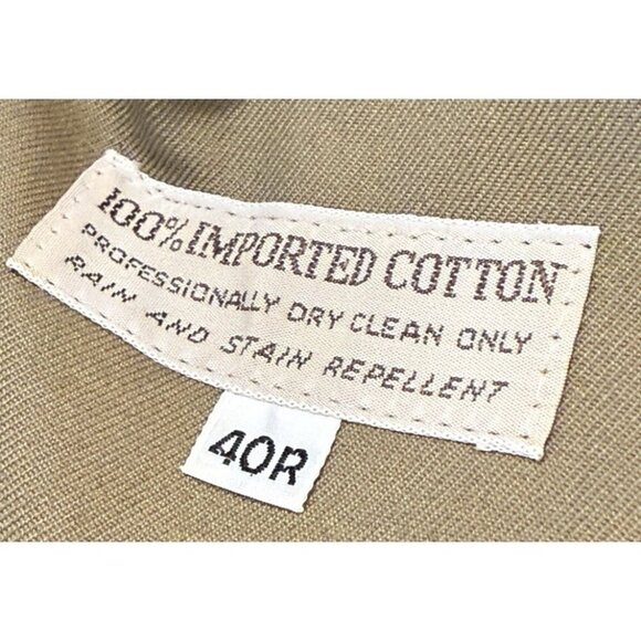 Vintage Allen Solly Men's Trench Rain Coat 100% Wool Lining Made in USA Size 40R - Picture 10 of 11